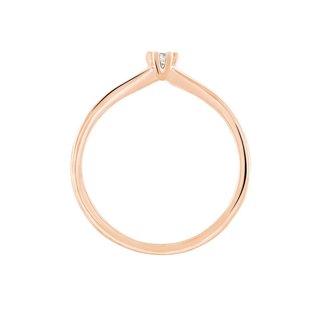 MERLE Damen Ring Rosegold 375 (9 Karat) Diamant Wei&szlig; 0,07 ct