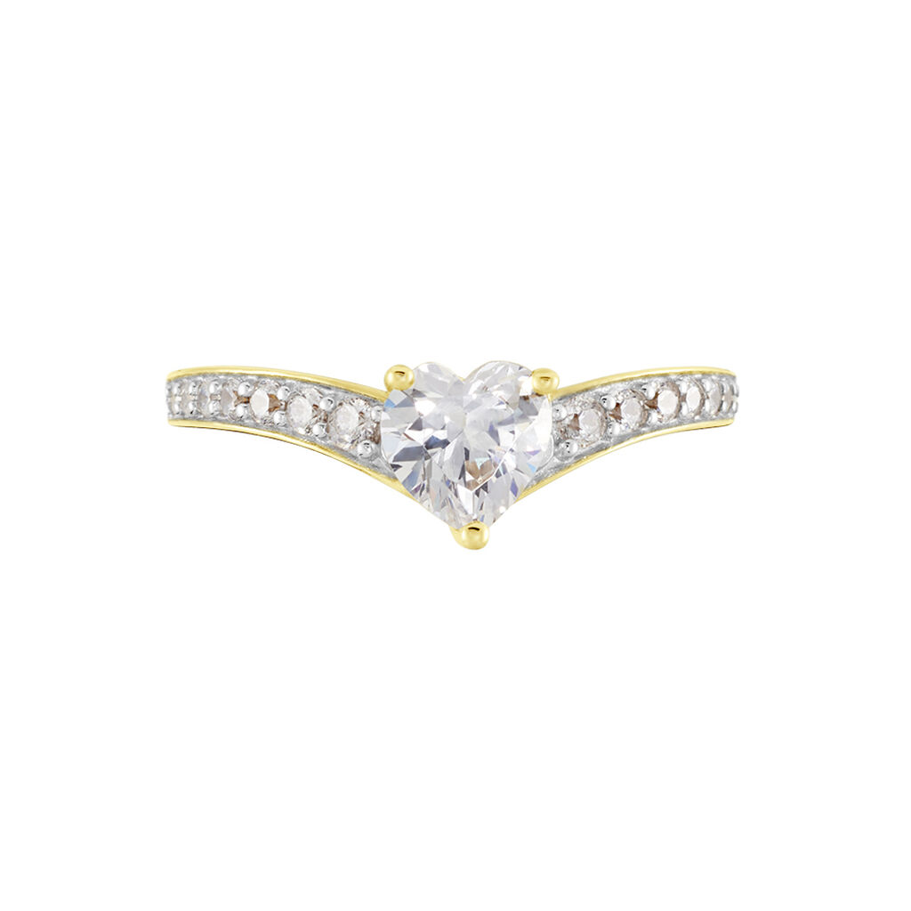 Damen Ring Gold 375 Zirkonia Herz  - Verlobungsringe Damen | OROVIVO