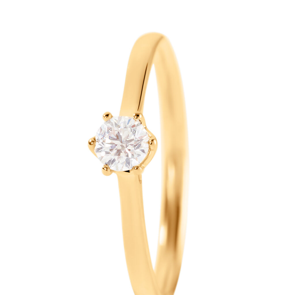 CHARLENE Damen Ring Gold 585 (14 Karat) Diamant Weiß 0,25 ct B 1,8 mm - Ringe mit Stein Damen | OROVIVO