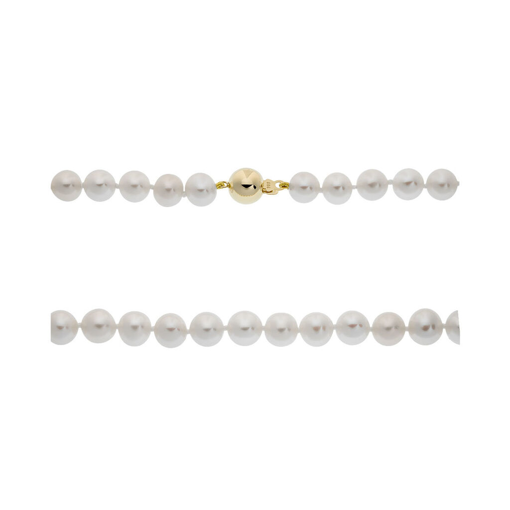 Damen Perlenkette Gold 585 Zuchtperlen 7-7,5mm Haga - Halsketten Damen | OROVIVO