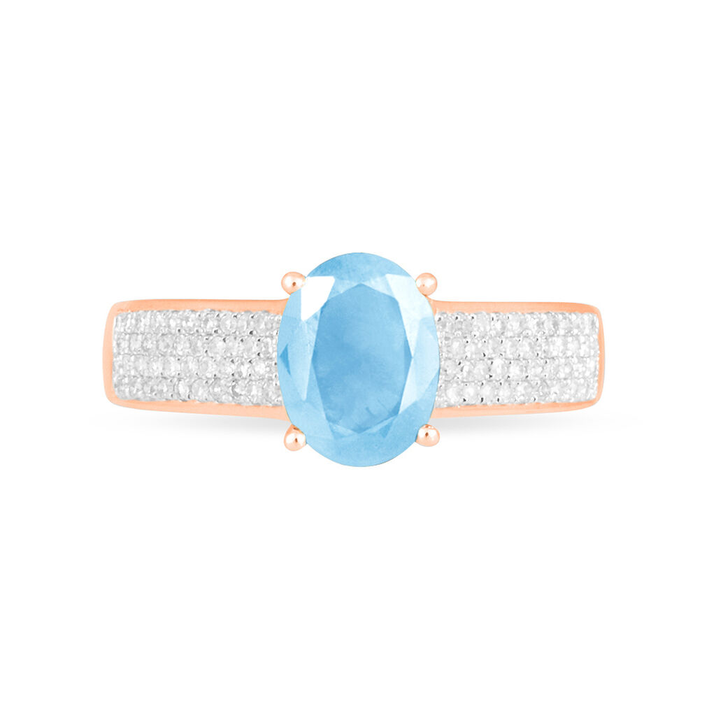 Bague Crista Or Rose Topaze Et Diamant - Spannringe Damen | OROVIVO