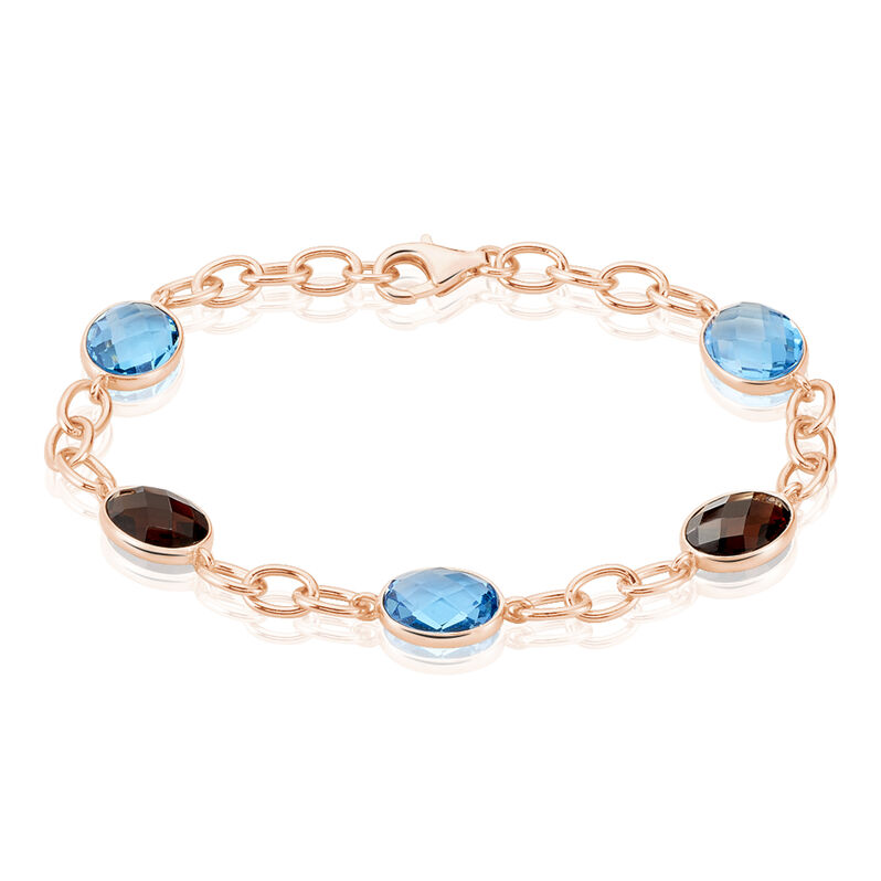 Damen Armband Silber rosevergoldet 925 Glas Blau Tiana - Armbänder Damen | OROVIVO