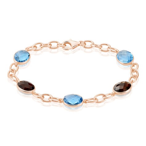 Damen Armband Silber rosevergoldet 925 Glas Blau Tiana - Armbänder Damen | OROVIVO