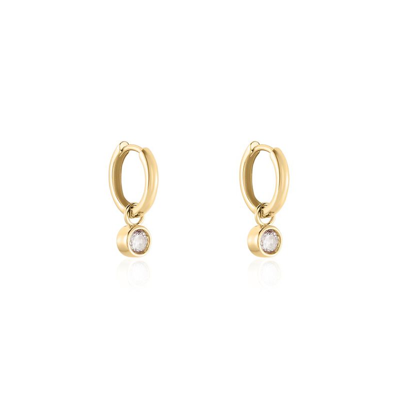 Damen Creolen Vergoldet Zirkonia Maisy 12,00mm  - Creolen Damen | OROVIVO