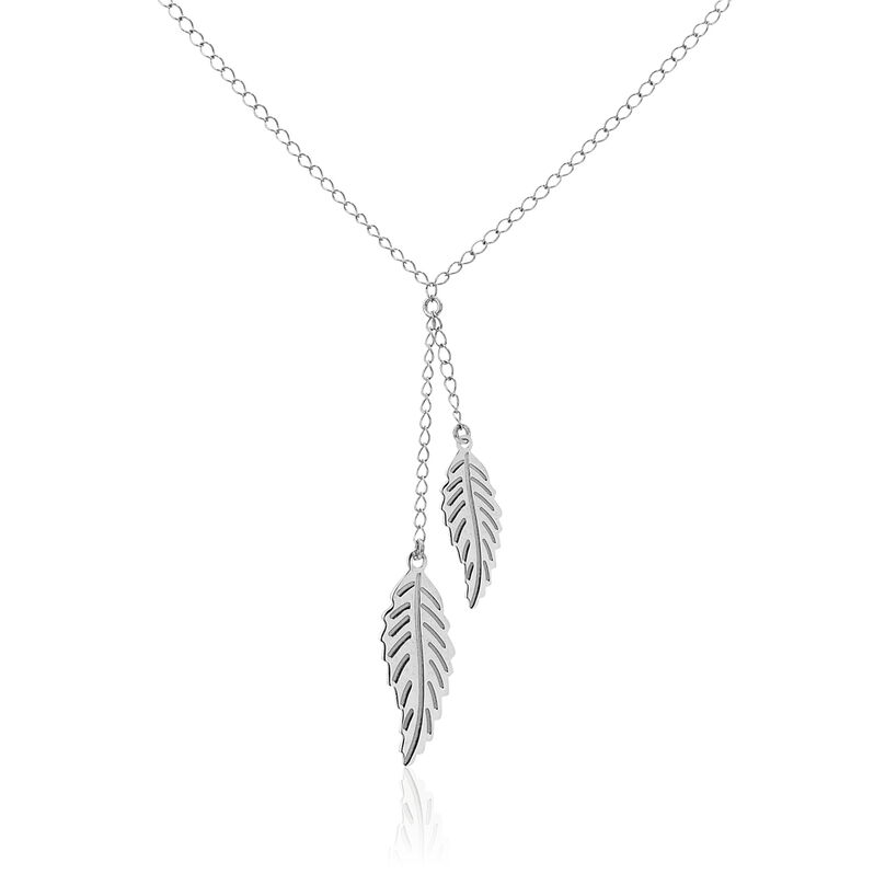 Collier Fabia Argent Rhodié Feuilles - Spannringe Damen | OROVIVO
