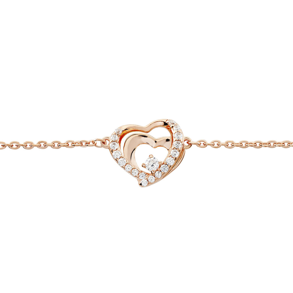 Damen Armband Silber rosevergoldet 925 Zirkonia Herz Veska - Armbänder mit Anhänger Damen | OROVIVO
