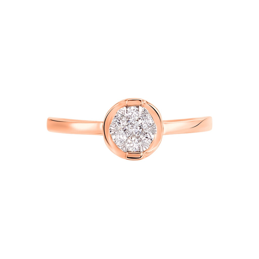 Damen Ring Rosegold 750 Diamant 0,17ct Kreis Shine  - Hochzeitsringe Damen | OROVIVO