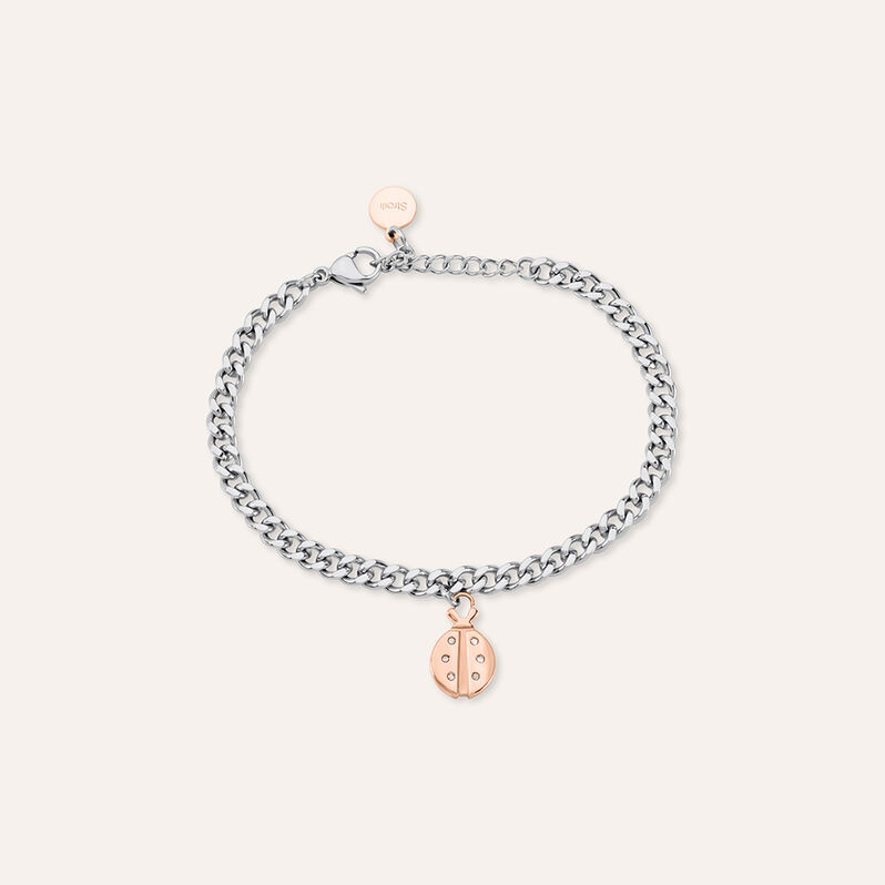 Bracciale Sunrise Acciaio Bicolore Bianco / Rosa Cristallo - Spannringe Damen | OROVIVO