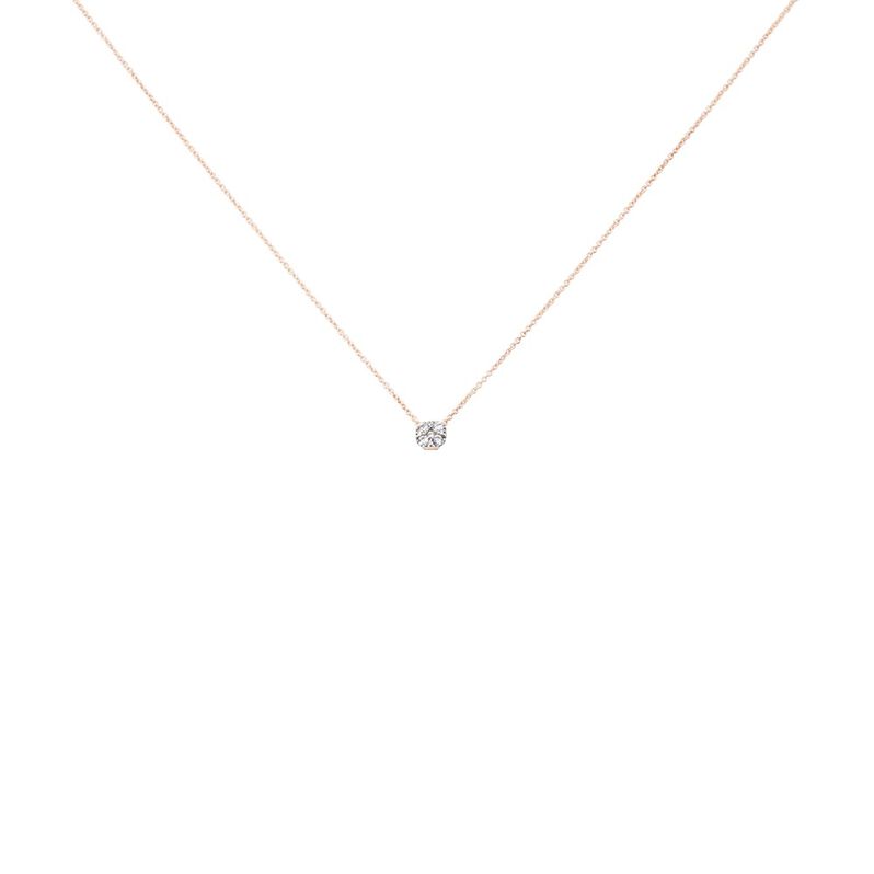 BINA Damen Collier Rosegold 375 (9 Karat) Zirkonia Wei&szlig; Viereck - Halsketten Damen | OROVIVO