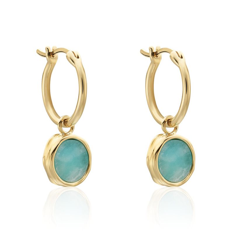 Créoles Plaqué Or Neassa Amazonite - Spannringe Damen | OROVIVO