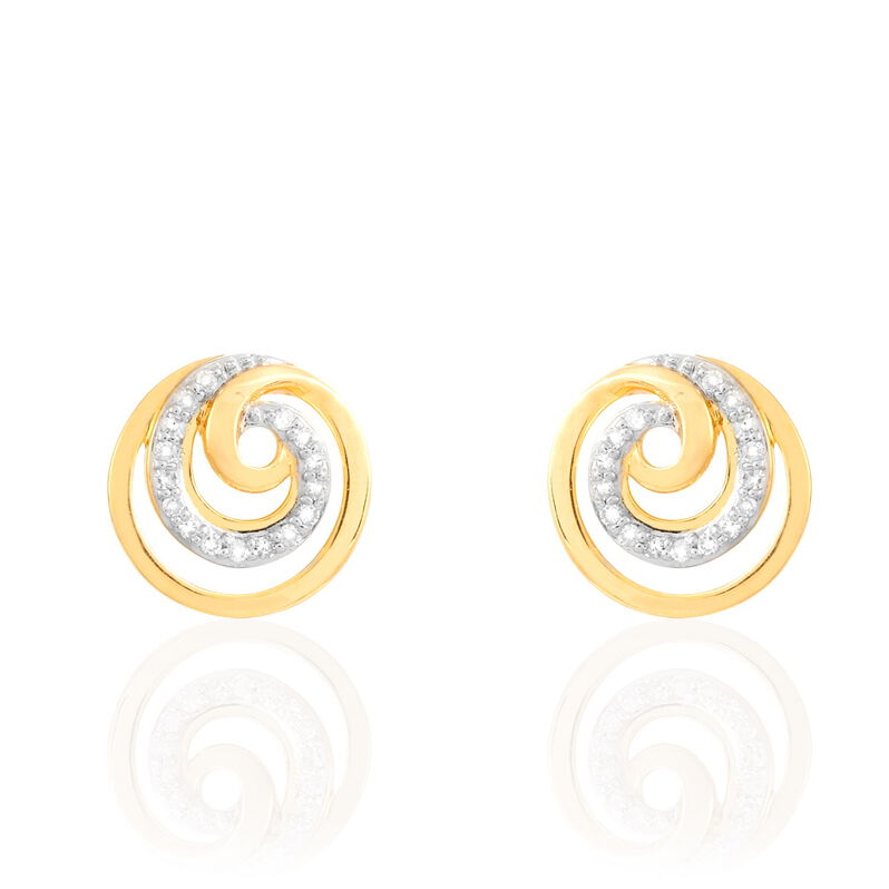 Boucles D'oreilles Puces Claudie Or Jaune Diamant - Spannringe Damen | OROVIVO