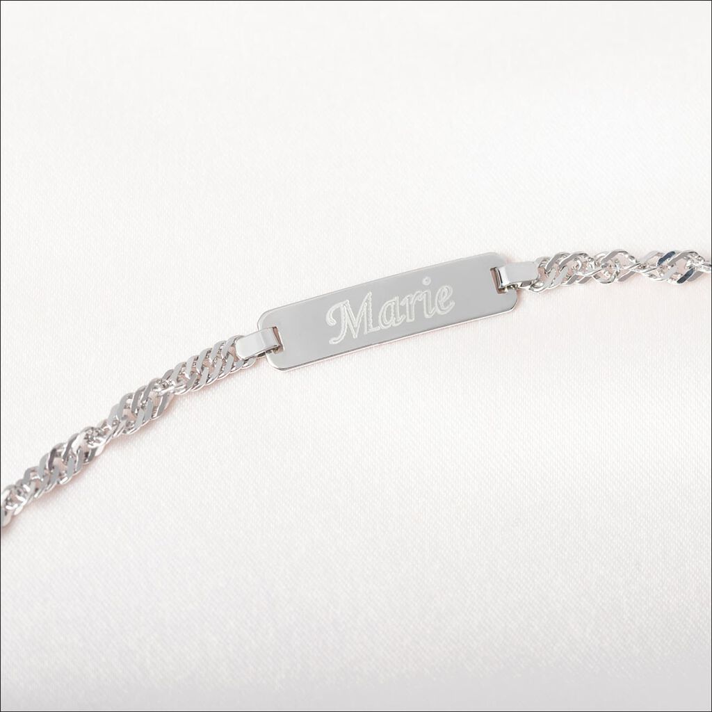 Kinder Id Armband Panzerkette Silber 925 Herz - Armbänder mit Gravur Kinder | OROVIVO