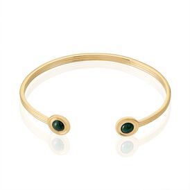 Damen Armreif Messing Gold 750 plattiert Malachit - Armreifen Damen | OROVIVO
