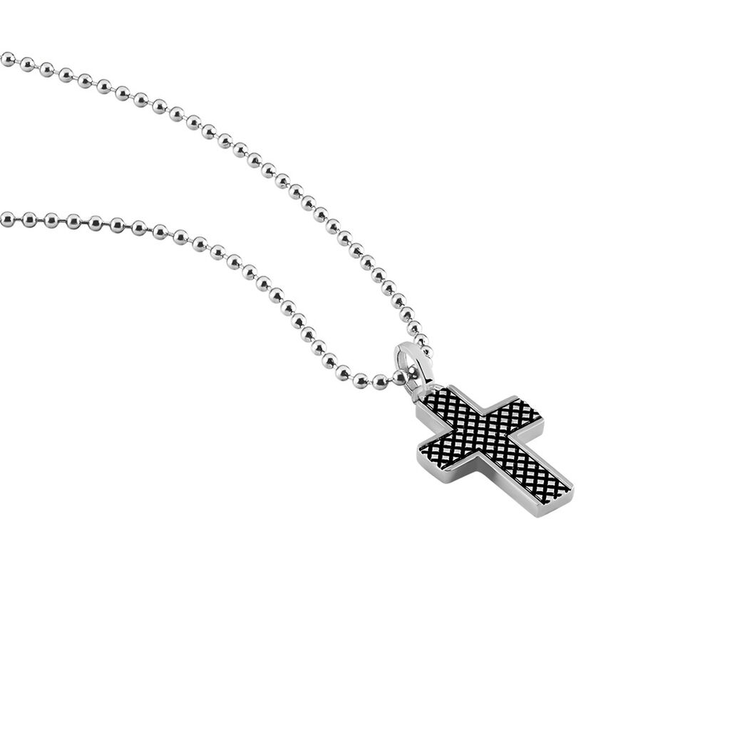 Herren Halskette Edelstahl Schwarz Kreuz - Halsketten Herren | OROVIVO