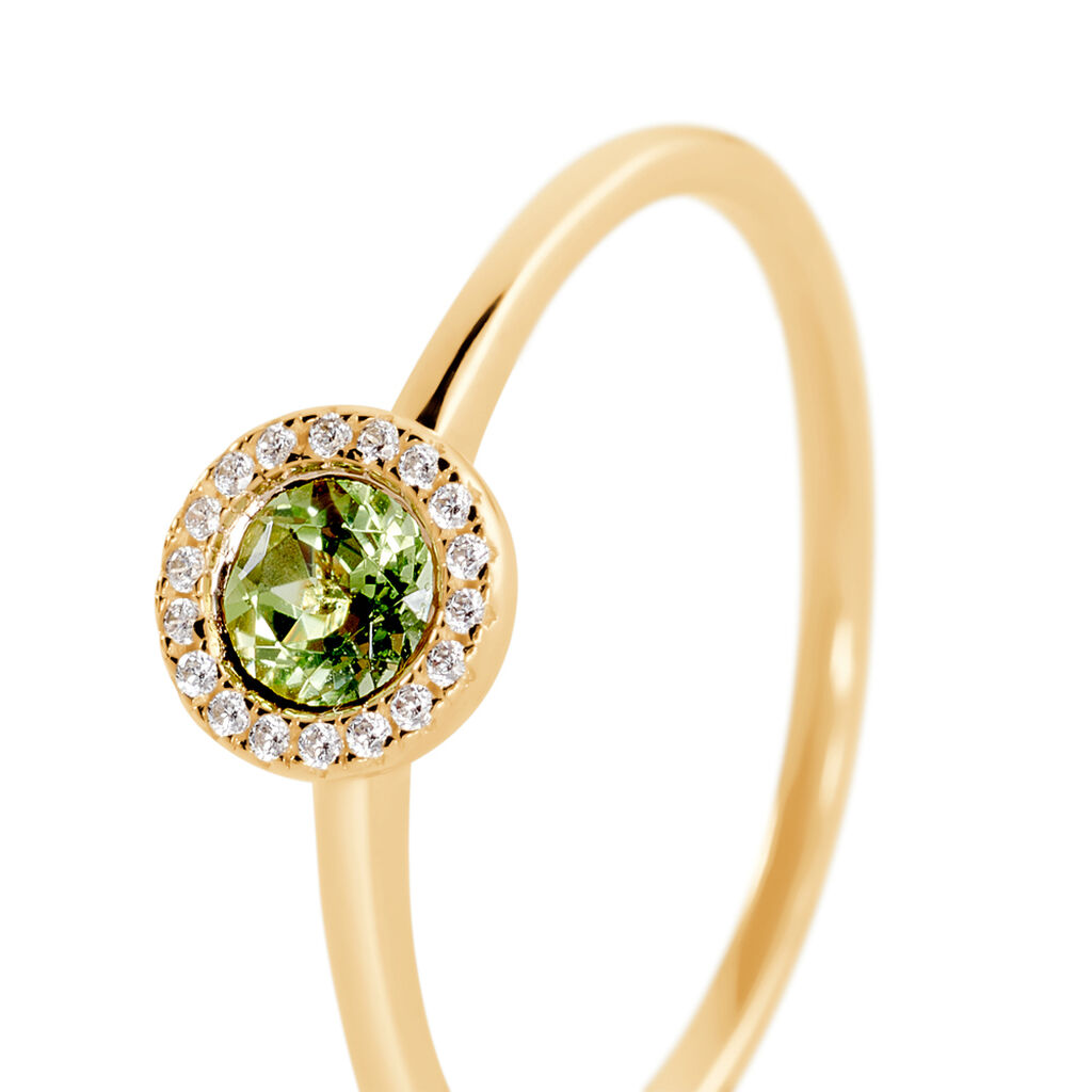 EBRA Damen Ring Gold 375 (9 Karat) Peridot Gr&uuml;n 0,35 ct