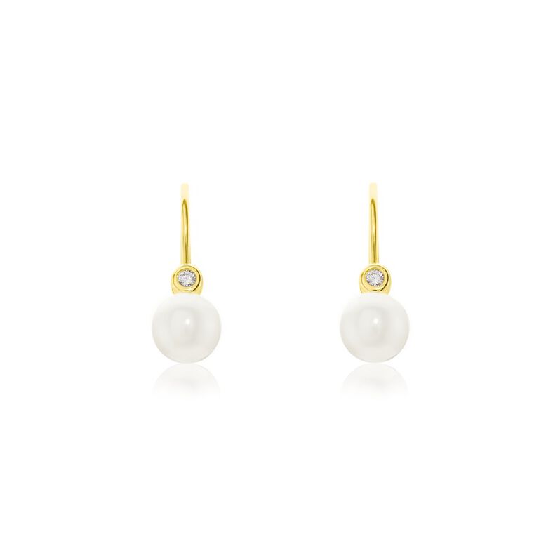 Damen Perlenohrringe Gold 375 Zuchtperlen Zirkonia Willow - Ohrringe Damen | OROVIVO