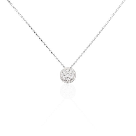HALB Damen Collier Weißgold 750 (18 Karat) Diamant Weiß 0,13 ct - Halsketten  | OROVIVO