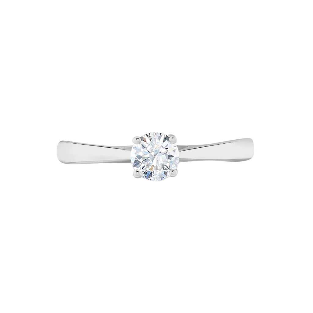 Solitaire Or Weiss Fiona Diamant Synthetique - Spannringe Damen | OROVIVO