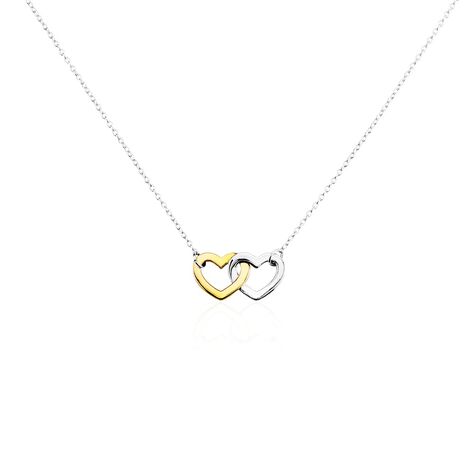 Damen Collier Silber Bicolor Gelb/Silber 925 Herz 1,20mm  - Halsketten Damen | OROVIVO