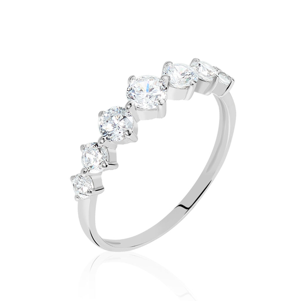Damen Ring Weißgold 375 Zirkonia Barren Alice 2  - Ringe mit Stein Damen | OROVIVO