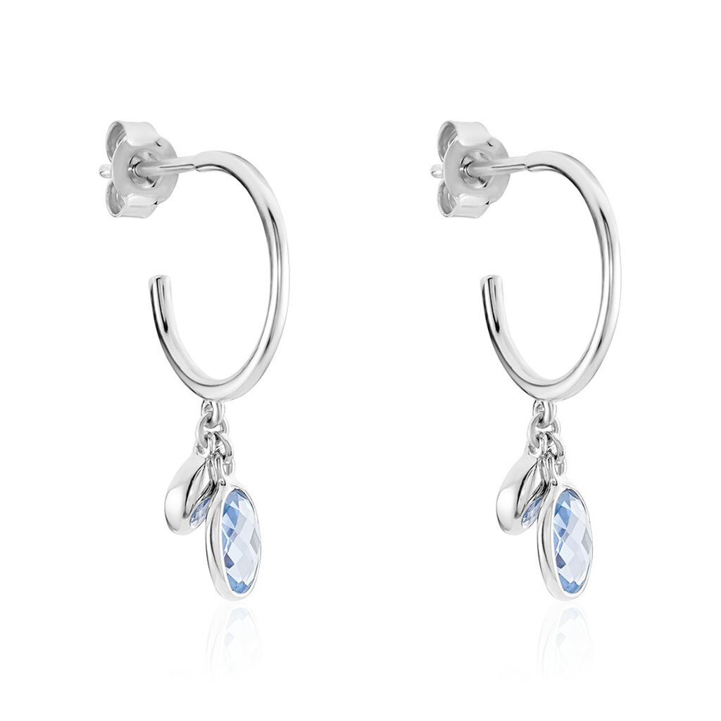 SINKA Damen Creolen Silber 925 Andere Steine Blau 2,4 ct