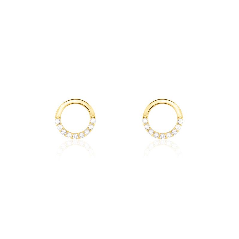 Boucles D'oreilles Puces Rimya Or Jaune Oxyde De Zirconium - Spannringe Damen | OROVIVO