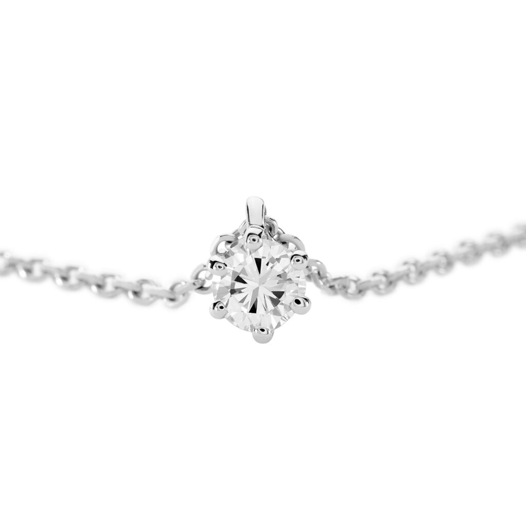 MONOPOLI Damen Collier Weißgold 585 (14 Karat) Diamant Weiß 0,16 ct - Halsketten Damen | OROVIVO