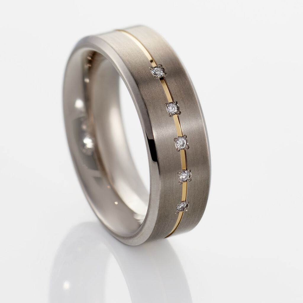 NATALIA Damen Ring Titan Diamant Wei&szlig; 0,020 ct