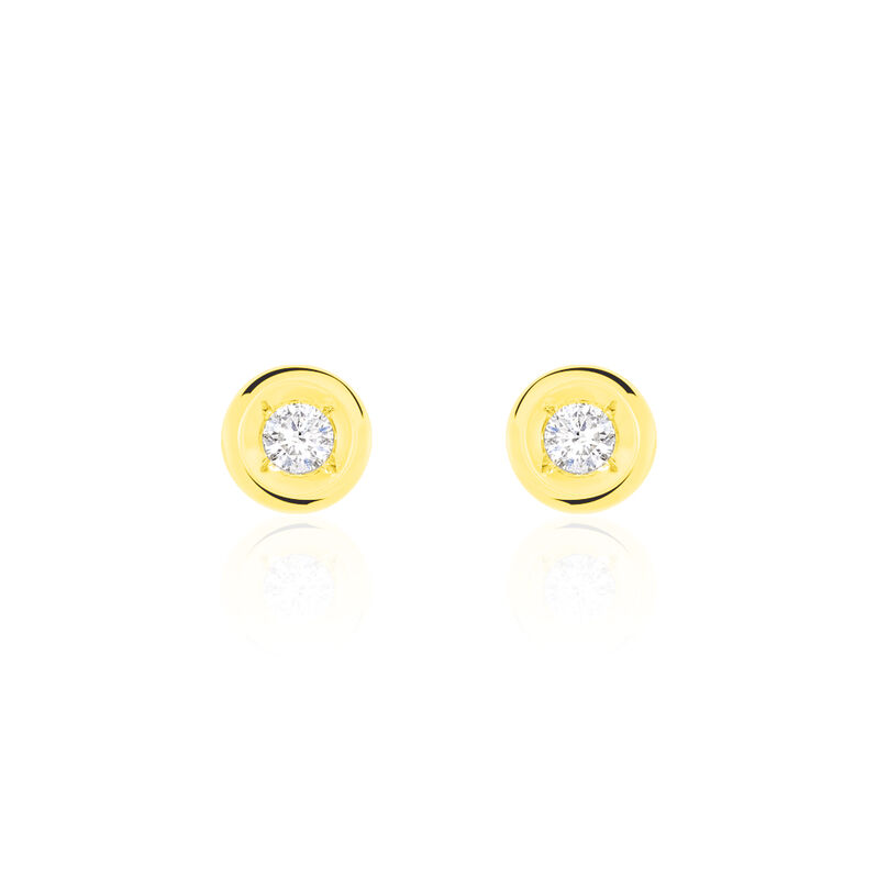 Strong Damen Ohrstecker Gold 375 (9 Karat) Diamant Wei&szlig; 0,1 ct - Ohrstecker Damen | OROVIVO
