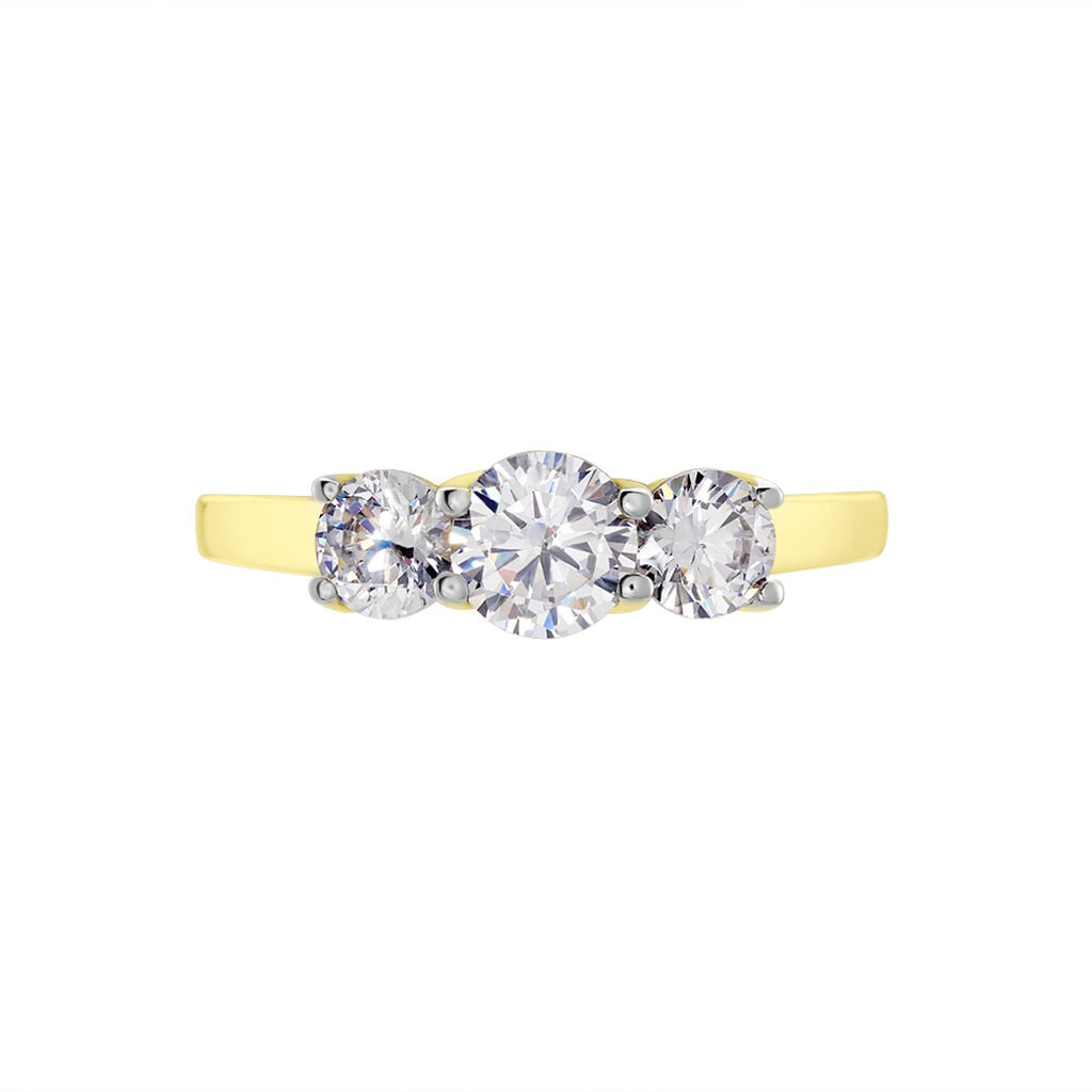 CAITLIN Damen Ring Gold 375 (9 Karat) Zirkonia Wei&szlig;