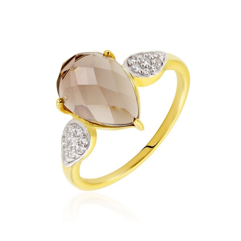 EVITTA Damen Ring Silber vergoldet 925 Andere Steine Kastanienbraun 2,9 ct - Solit&auml;rringe Damen | OROVIVO