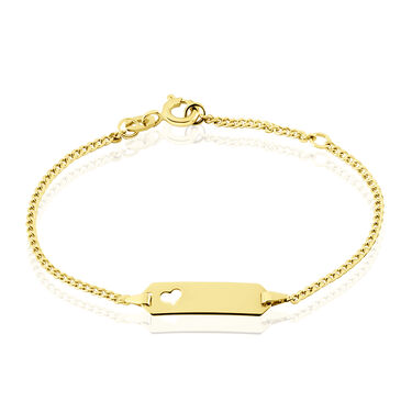 PANZER ID Kinder ID Armband Gold 375 (9 Karat) Herz B 1,7 mm