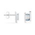 SINEVA Damen Ohrstecker Silber Silber 925 Topas Blau 1,46 ct Achteck