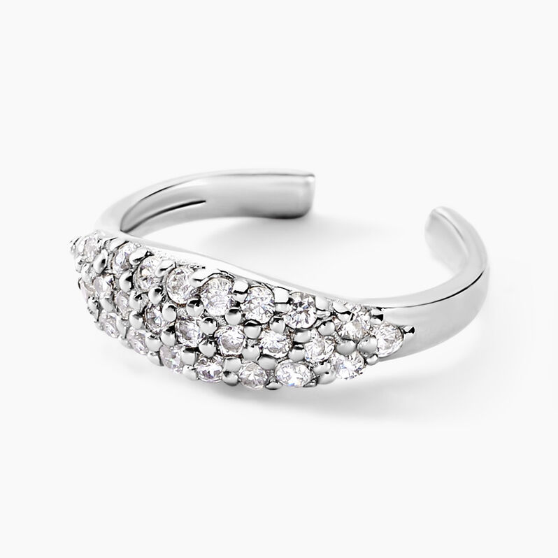 Bijoux D'oreilles Charmaine Argent Weiss Oxyde De Zirconium - Spannringe Damen | OROVIVO