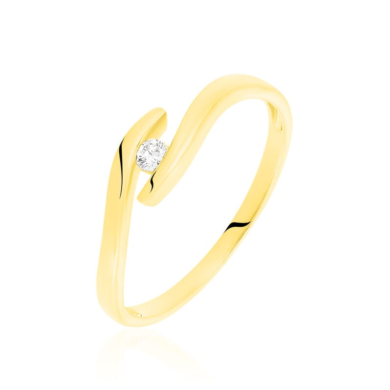 Curonda Damen Ring Gold 375 (9 Karat) Diamant Wei&szlig; 0,05 ct - Verlobungsringe Damen | OROVIVO