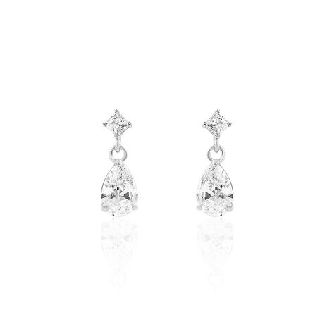 Damen Ohrstecker Weißgold 375 Zirkonia  - Ohrringe mit Stein Damen | OROVIVO