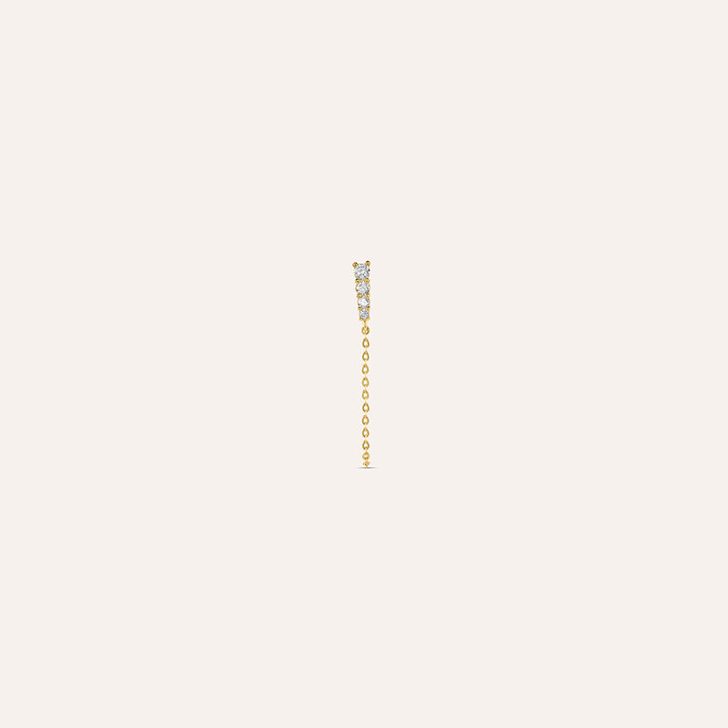 Mono Orecchino Lobo Bon Ton Oro Giallo Cubic Zirconia - Spannringe Damen | OROVIVO