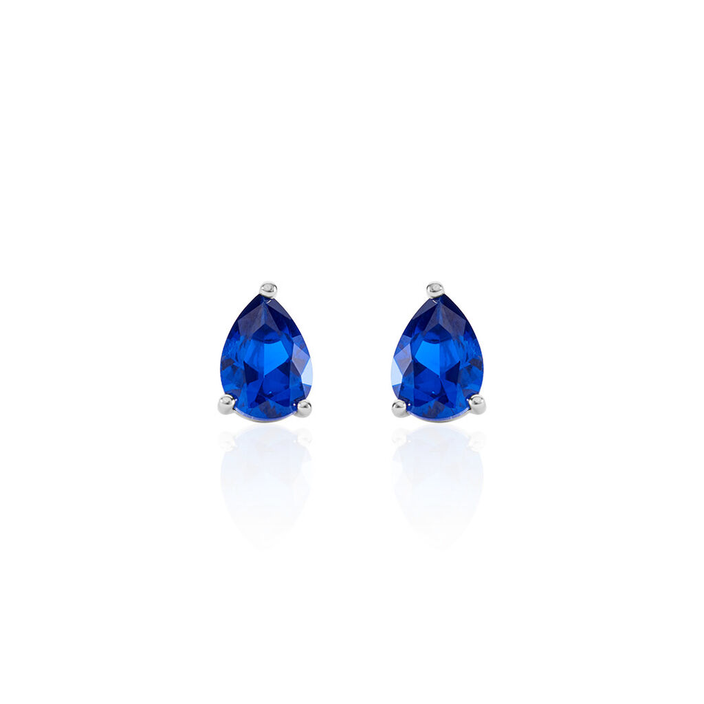 TALIDA Damen Ohrstecker Silber 925 Zirkonia Blau