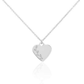 Damen Halskette Silber 925 Rhodiniert Gravur Herz - Herzketten Damen | OROVIVO
