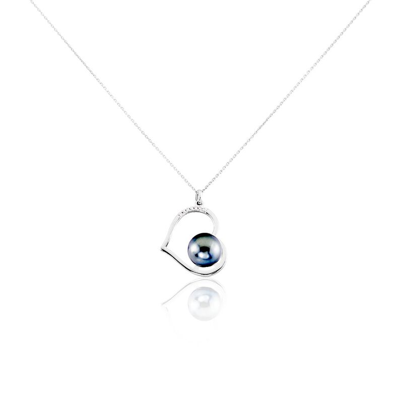 Collier Gian Or Weiss Perle De Tahiti Diamant - Spannringe Damen | OROVIVO