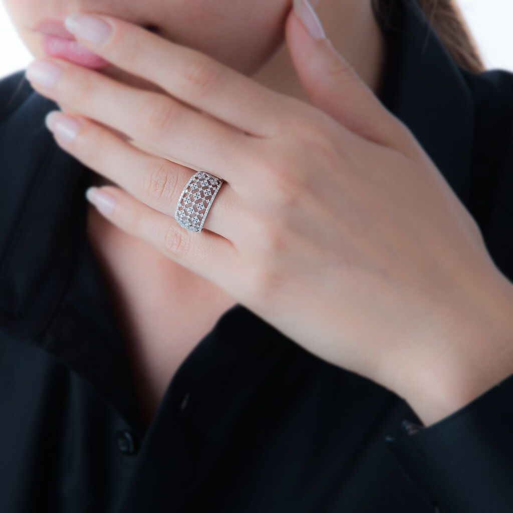 Bague Addison Or Blanc Diamant - Spannringe Damen | OROVIVO