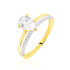 CLARY Damen Ring Gold Bicolor 375 (9 Karat) Zirkonia Wei&szlig; 1,31 ct Tropfen