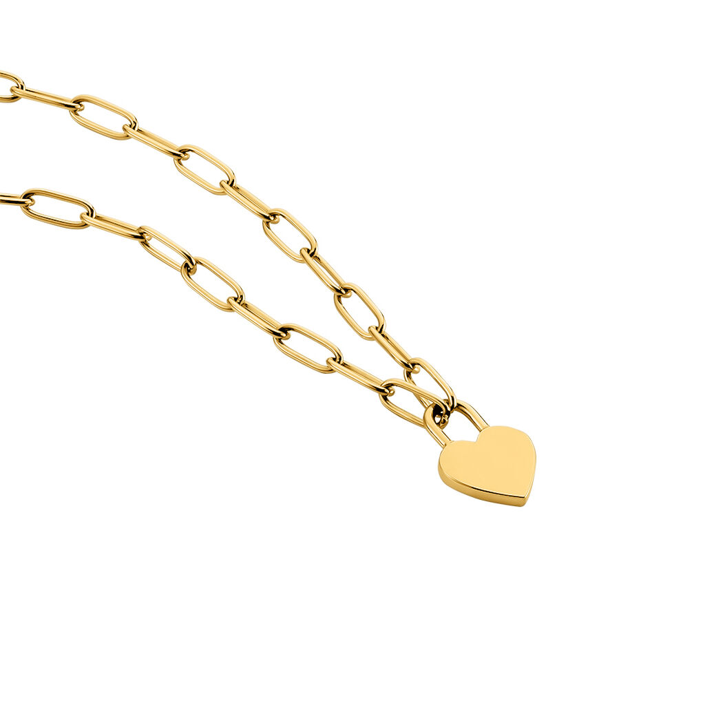 Damen Collier Edelstahl vergoldet Ohne Stein Herz Rosalee 4,00mm - Halsketten Damen | OROVIVO