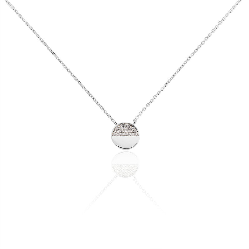 Collier Argent Rhodie Sybyl Forme Ronde Semi Pavage Oxydes - Spannringe Damen | OROVIVO