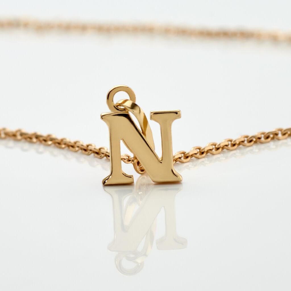 ALPHABET Unisex Anh&auml;nger Gold 375 (9 Karat) Buchstabe N