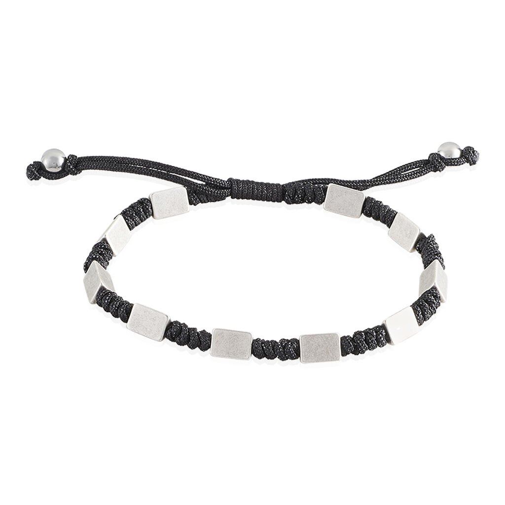 Herrenarmband Textil Geflochten Edelstahl, Armband ohne Stein
