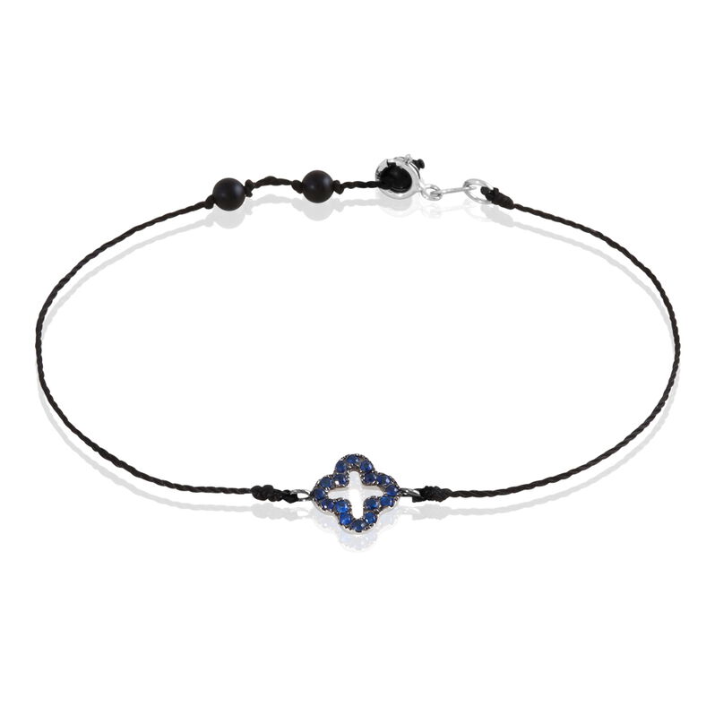 Bracelet Narjessae Or Blanc Saphir Et Agate - Spannringe Damen | OROVIVO