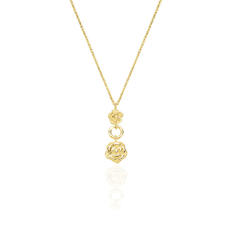 ROSALIA Damen Collier Silber vergoldet 925 Rosette - Halsketten Damen | OROVIVO