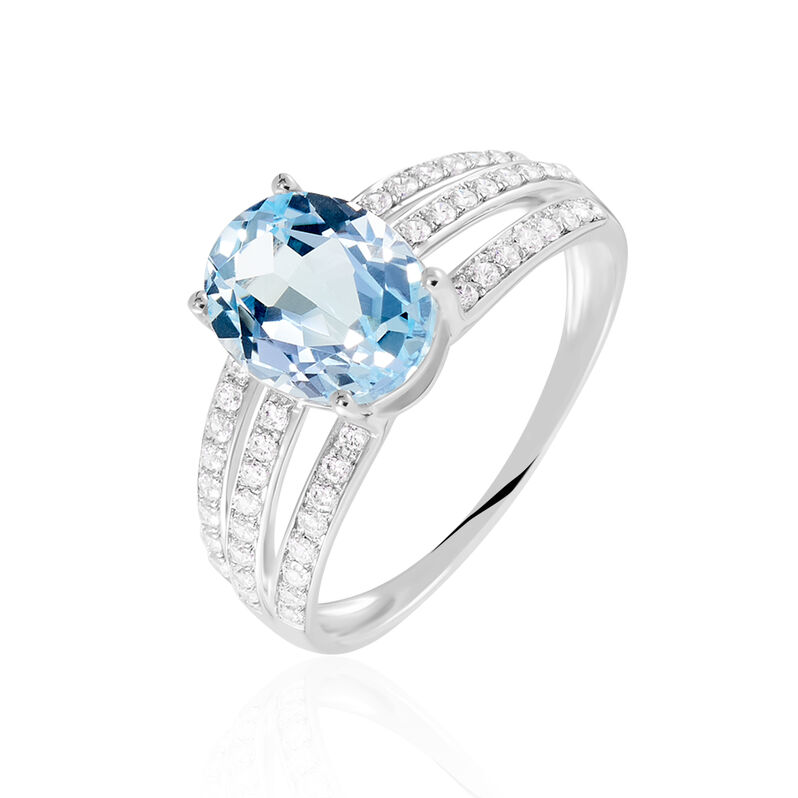 Solitaire Or Weiss Carmelice Topaze Oxydes - Spannringe Damen | OROVIVO