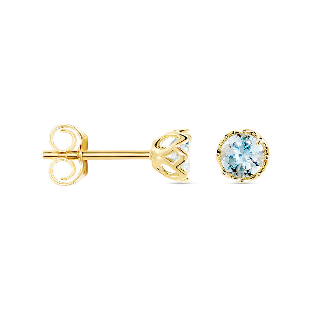 MILY Damen Ohrstecker Gold 585 (14 Karat) Topas Blau 0,61 ct